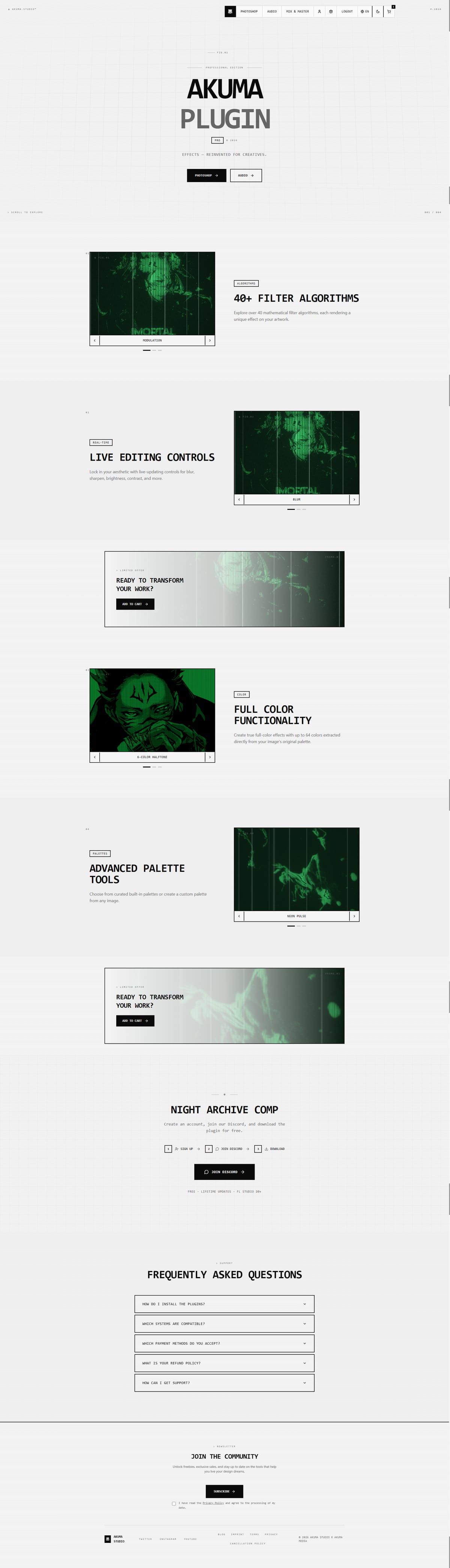Akuma Plugin Studio Website — Light Mode