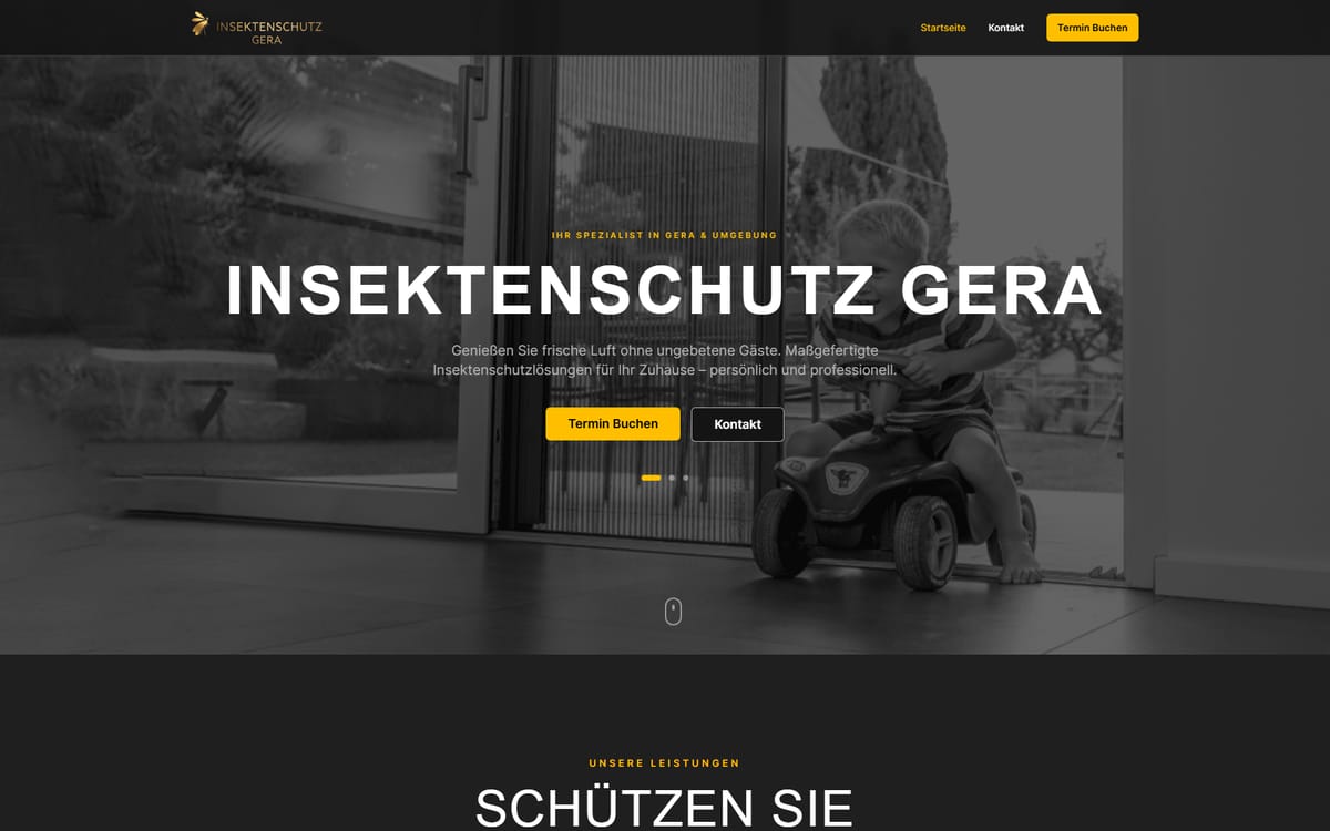 Digitales Buchungssystem von Insektenschutz Gera
