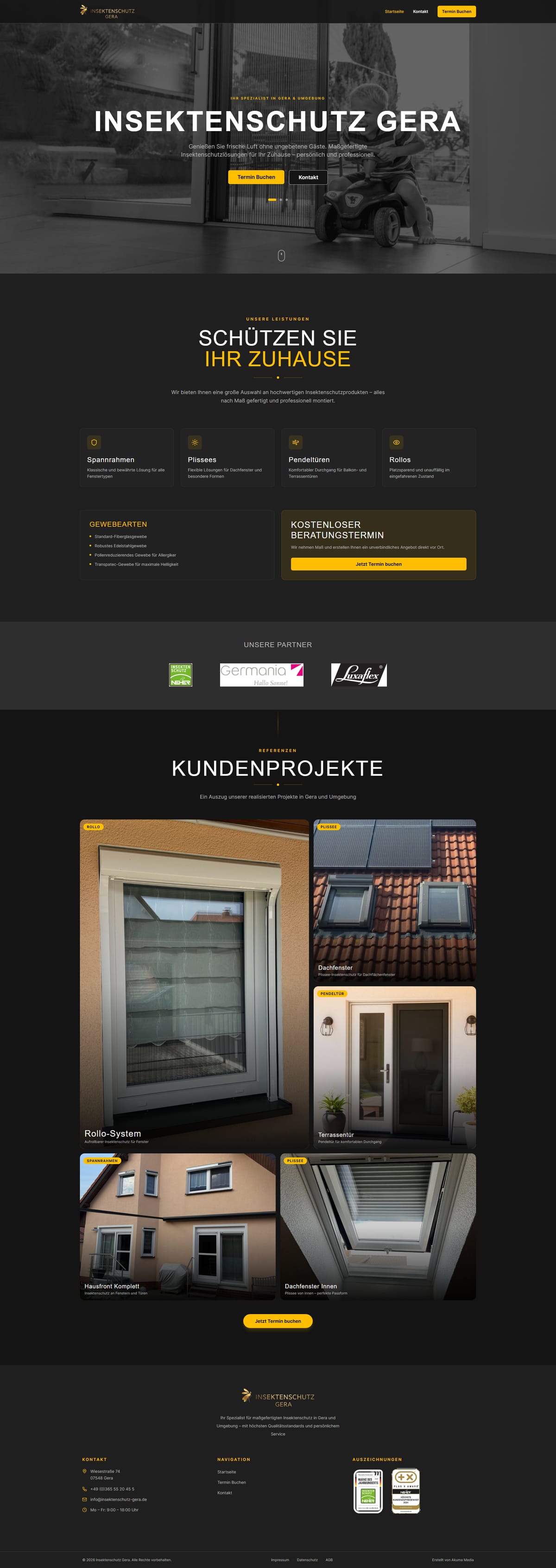 Website von Insektenschutz Gera