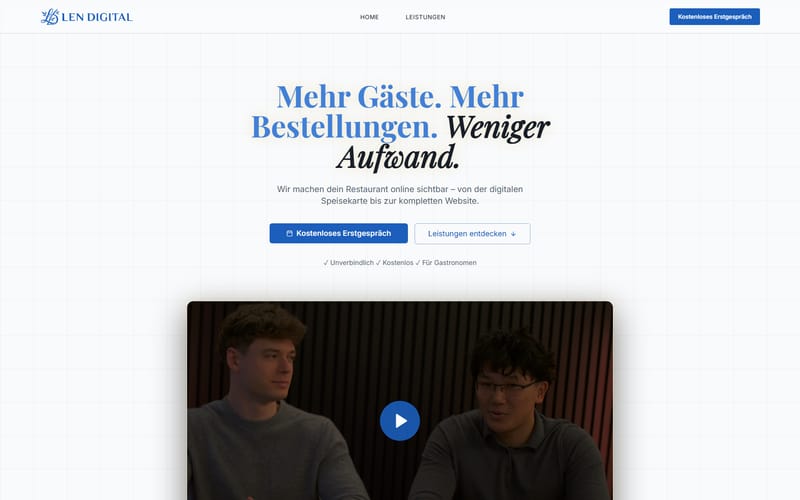Website von LEN Digital aus Gera